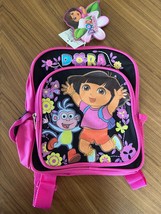 Dora the Explorer, Monkey and Flowers 10&quot; Inch School Pink/Black Backpack - £16.91 GBP