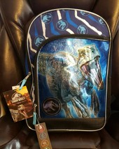 Jurassic World Backpack 17&quot; T-rex Dinosaur Book Bag School Tote Laptop Blue 2021 - £15.91 GBP
