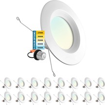 Sunperian 16-Pack 5/6 Inch Recessed Lighting LED Can Lights, 5 Color, ETL Listed - £218.88 GBP