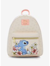 Loungefly Disney Stitch Profile Floral Peach Mini Backpack - £54.98 GBP