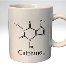Caffeine Molecule Coffee Mug Chemistry Science Nerds White Black Letters Novelty - £10.85 GBP