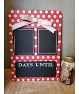 Creative Co-op Chalkboard Sign &quot;Days Until&quot; Red With White Polka Dots Wa... - £23.72 GBP