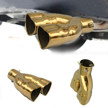 Gold Heart Shape Car Exhaust Muffler Tip Pipe 63mm 2.5‘’Inlet 205mm 8.0‘’ Long - £34.96 GBP