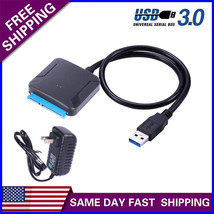 Usb 3.0 To Sata Iii Adapter For 2.5&quot; 3.5&quot; Ssd Hdd Hard Drive With 12V/2A... - £21.22 GBP
