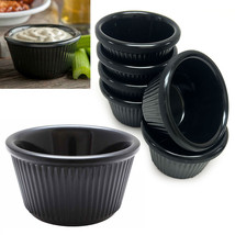 12 Pc Ramekins Black Mini Melamine Condiment Dip Cups Bowl Bpa Free Dish... - $32.29