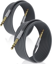 1 4 Inch TRS Instrument Cable 10ft 2 Pack Straight 6.35mm Male Jack Stereo Audio - £31.09 GBP