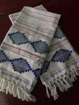 ANTHROPOLOGIE 2pc KITCHEN TOWELS 100% COTTON SOUTHWEST WHITE NWT VERY NICE - $31.97