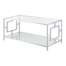 Town Square Chrome Coffee Table With Shelf, Glass/Chrome - £162.10 GBP