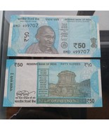 India 2023 50 Rupees Banknote - No INSET Ltr Sec Thread - Auth Btr Circ ... - $4.49