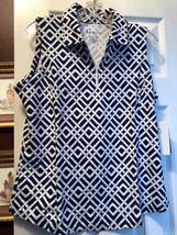NWT Ladies G LIFESTYLE TRELLIS Navy Blue Sleeveless Golf Shirt sizes S M & L image 2