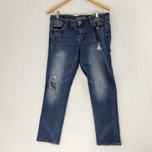 Aeropostale Women&#39;s Bayla Skinny Crop Jeans Distressed Size 12 - £14.22 GBP