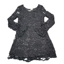 B Envied Dress Womens M Black Floral Lace Scoop Neck Long Sleeve Casual Outfit - £23.61 GBP