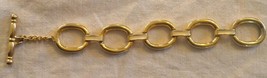 Vintage Bracelet 5 rings connected with single bars that have white enamal or  - £5.53 GBP