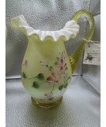 Bill Fenton glass signed pitcher opalescent ruffled with label [70H] - $324.96 CAD