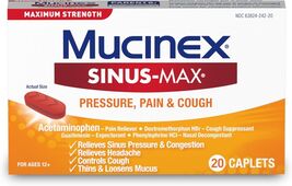 Mucinex Sinus-Max Pressure, Pain&amp; Cough Caplets Maximum Strength 20 Cp E... - $9.90