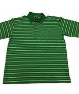 Pebble Beach Shirt Mens Size XL Green White Striped Golf Polo Short Sleeve - $26.99