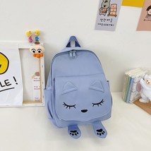 INS Style Cute Candy Color Children&#39;s Backpack Boys And Girls School Bag Cat Smi - £24.25 GBP