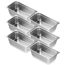 VEVOR 6 Pack Hotel Pans, Full Size Anti-Jam Steam Pan, Stainless Steel, ... - €65,04 EUR