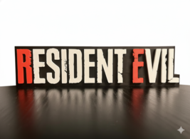 3D Printed Resident Evil Logo Sign Display Fan Art Video Game - $13.71