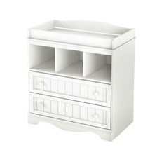 White Baby Changing Table Station South Shore Savannah 2 Drawer Pure Furniture - £366.56 GBP
