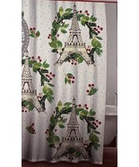 NEW Simply Lux Living Eiffel Tower Christmas Fabric Shower Curtain with ... - $33.71 CAD