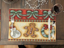 Bedding Set of 4 Gingerbread Sweets Holiday Woven Tapestry Placemats 13 ... - $86.29 CAD