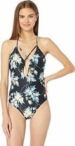 O&#39;NEILL Juniors Dahlia One-Piece Swimsuit Black Floral Size S Cheeky Strappy - £19.42 GBP