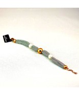Adami and Martucci Silver Mesh Bracelet W/Rose Gold Beads and Freshwater... - $236.41 CAD