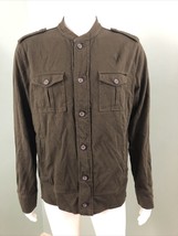 Men&#39;s J. Ferrar L/S Olive Military Style Knit Button-Front Shacket Shirt... - £15.73 GBP