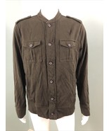 Men&#39;s J. Ferrar L/S Olive Military Style Knit Button-Front Shacket Shirt... - €16,83 EUR