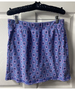 T by Talbots Womens Medium Purple Print Skort Pull On Tennis Pickleball ... - $19.79