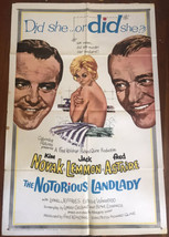Vintage One Sheet Movie Poster for The Notorious Landlady, 1962, Kim Novak - £20.98 GBP