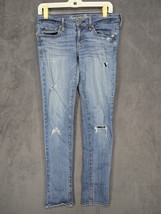 American Eagle Jeans Women&#39;s 6 Blue Denim Skinny Stretch Low Rise - £7.56 GBP