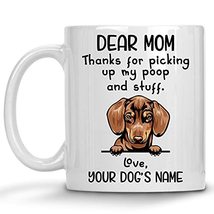 Personalized Dachshund Coffee Mug, Wiener Mom, Custom Dog Name, Customized Gifts - £11.77 GBP