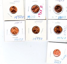  LINCOLN MEMORIAL Pennies coin U S Coins - 7 Assorted Pennies 1960D - 2008 - £7.79 GBP