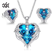 CDE Women Jewelry Set Embellished with Crystals from Swarovski Necklace Earrings - £75.26 GBP
