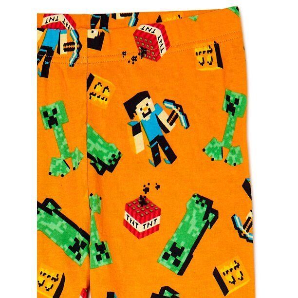 Minecraft Little Boys Halloween 2-Piece Pajamas Set, Orange Size 6 Item image 3