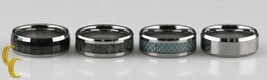 Tungsten Band/ Ring, Lot of 4 Sizes 8 to 8 1/2 - £44.78 GBP