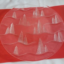 MIKASA CRYSTAL Christmas Tree  Glass Etched 13 inch platter - £8.90 GBP