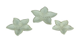 Distressed White Cast Iron Starfish Decorative Dish 3 Piece Set - $38.93