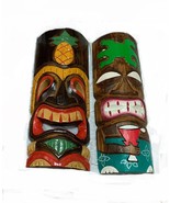 Scratch &amp; Dent Set of 2 Hand Carved Wood Tiki Masks 12 Inch - £23.47 GBP