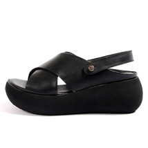 De women sandals 2021 summer shoes genuine leather wedges sandals women peep toe casual thumb200