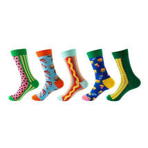 Anysox 5 Pairs One Size 5-11 Mixed Color Set Christmas Cotton Fashion - £23.51 GBP