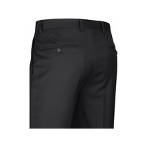 Men Renoir Flat Front Slacks 100% Soft Wool Super 140's Classic Fit 508-1 Black image 4