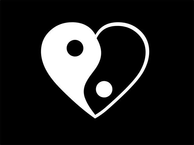 YIN YANG Heart Vinyl Decal Car Wall Laptop Sticker CHOOSE SIZE COLOR - $2.81 - $5.29