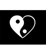 YIN YANG Heart Vinyl Decal Car Wall Laptop Sticker CHOOSE SIZE COLOR - £2.20 GBP+