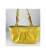 Coach Purse Canary Yellow Patent Leather Tote Shoulder Bag Designer Auth... - $1,093.88 MXN