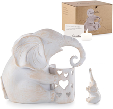 Mother&#39;s Day Elephant Gift for Mom from Daughter for Moms Candle Holder Statue U - £33.86 GBP