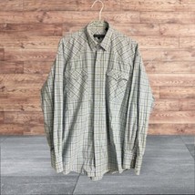 Roper Western Shirt Pearl Snap Button Men&#39;s Blue Green Plaid Long Sleeve... - £10.90 GBP