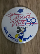 Vintage 1989 Mickey Mouse Grad Nite Walt Disney World &#39;89 Night Pin Butt... - $164.99 MXN
